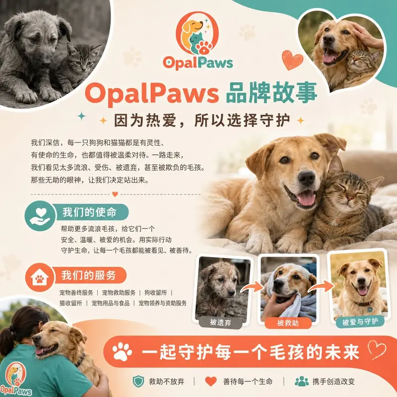 Opal Paws 品牌故事图文：因为热爱，所以选择守护