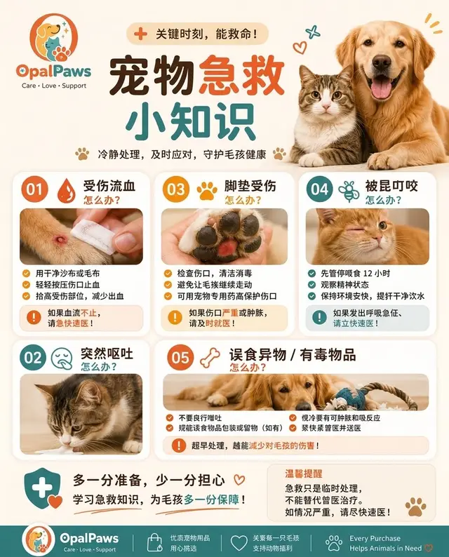 Opal Paws 图文：五大宠物急救小知识