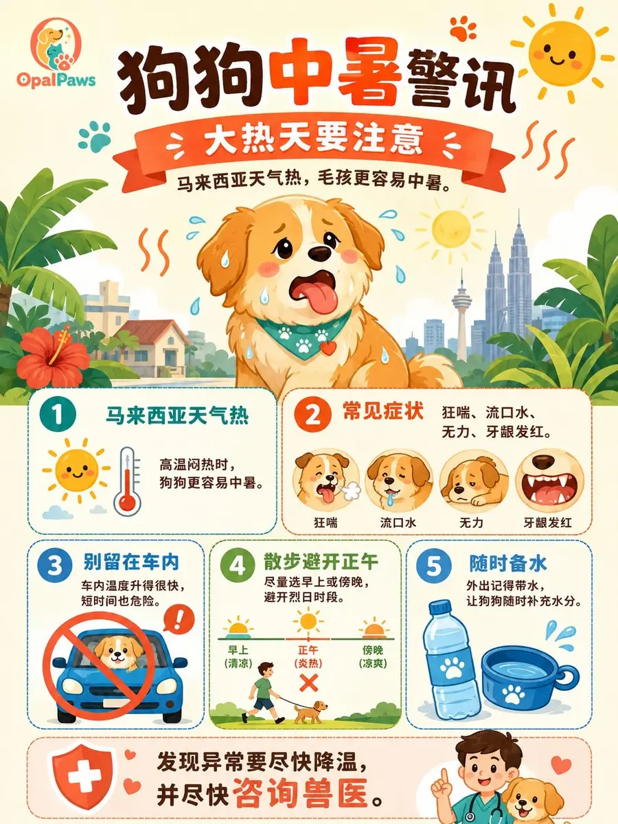 Opal Paws 图文：狗狗中暑警讯与预防