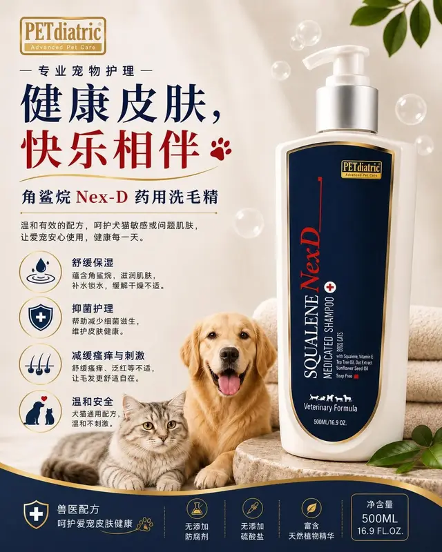 PETdiatric Nex-D 药用洗毛精宣传图